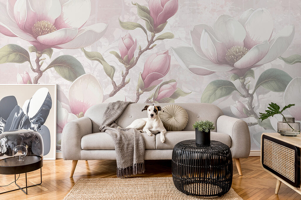 Magnolie na šedém pozadí — interiér 2