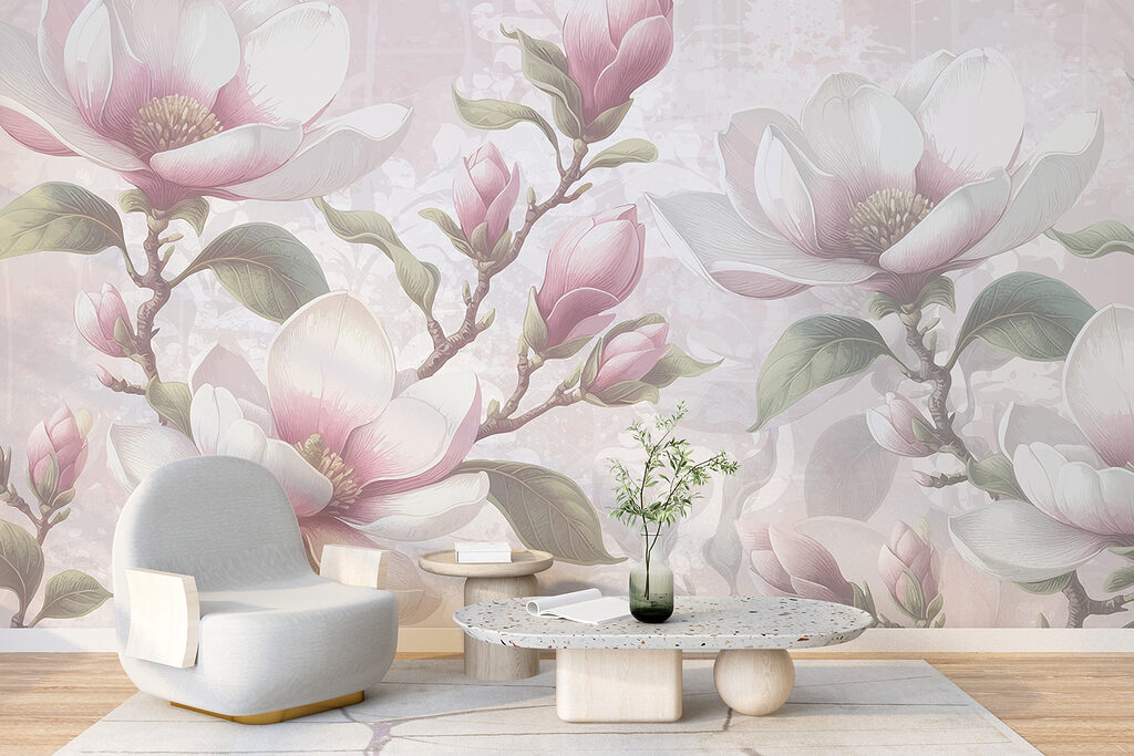 Magnolie na šedém pozadí — interiér 3