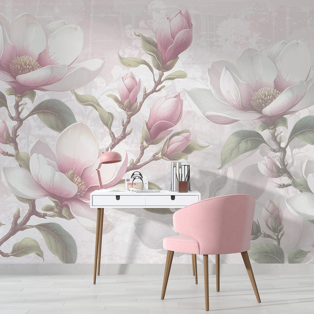 Magnolie na šedém pozadí — interiér 4
