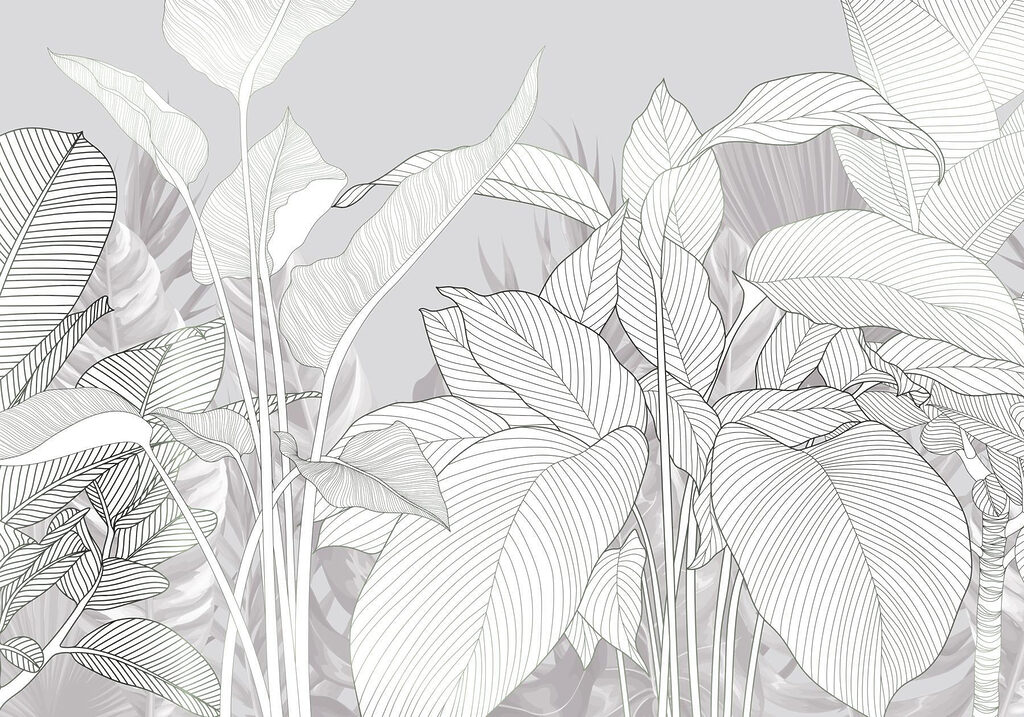 Bílé listy se žilkami — celý design