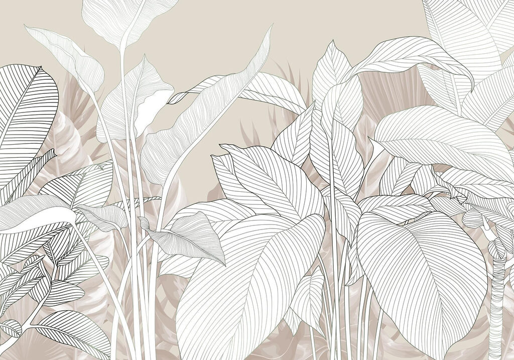 Bílé listy se žilkami — celý design