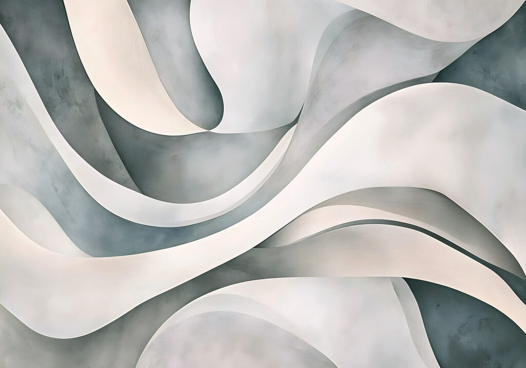 Plynulé bílé pásy — celý design