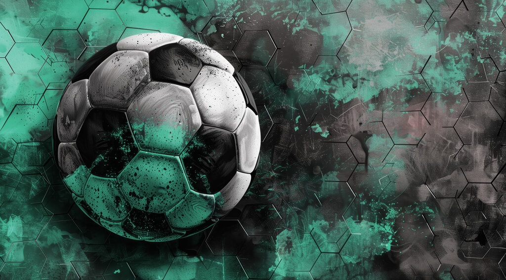 Zelený fotbalový míč — celý design