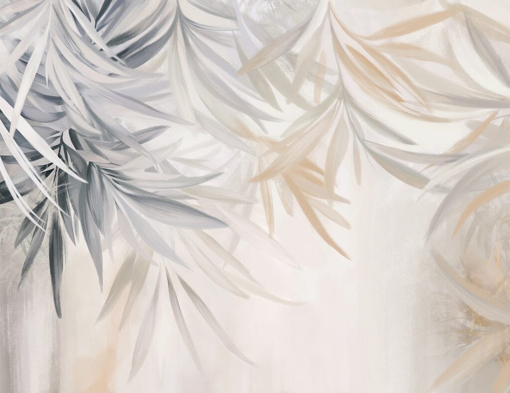Visící palmové listy — celý design