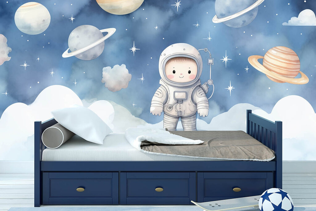 Astronaut nad bílými mraky — interiér 1