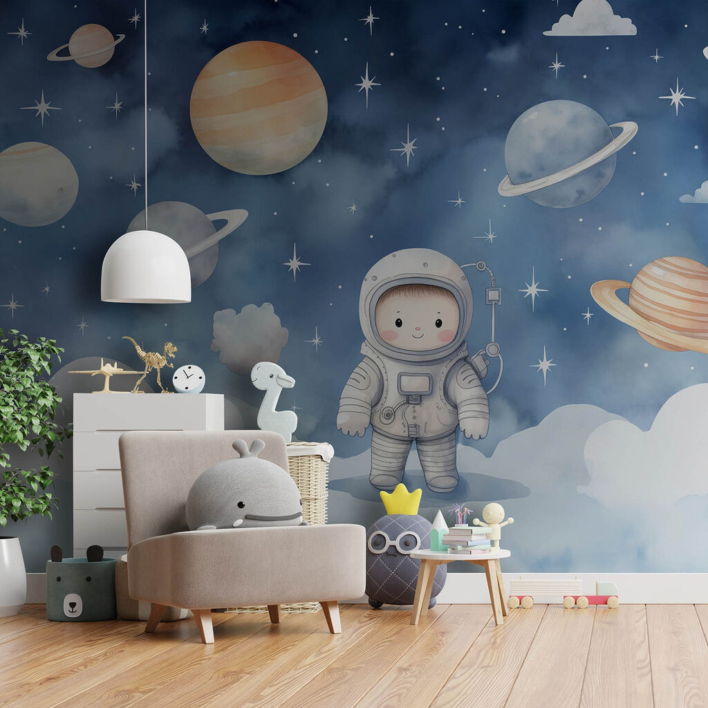 Astronaut nad bílými mraky — interiér 2